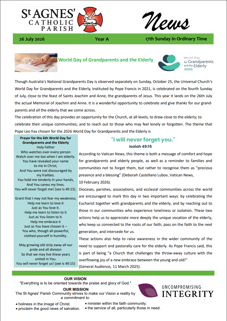 Parish Newsletter 26 July 2026