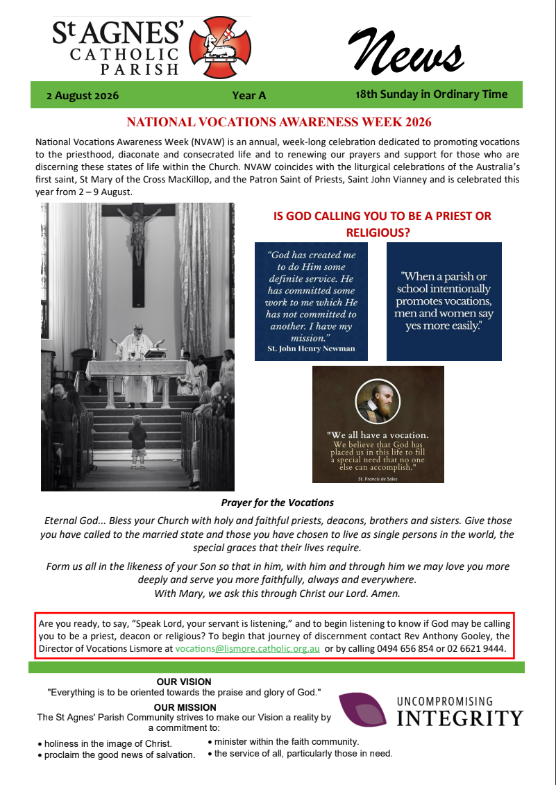 Parish Newsletter 2 August 2026